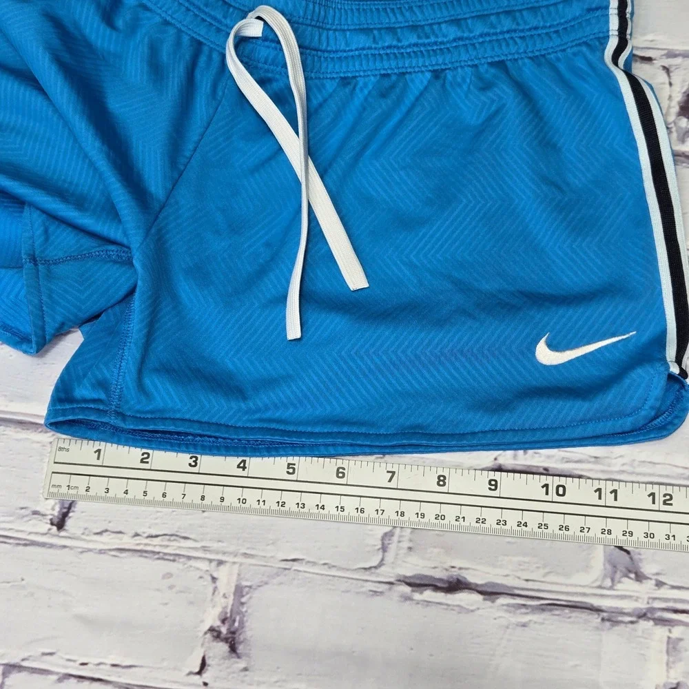 Nike‎ Dri-FIT Womens Blue Chevron Textured Athletic Running Shorts Size M
